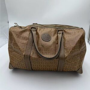 Fendi Tan Monogram Duffel Bag